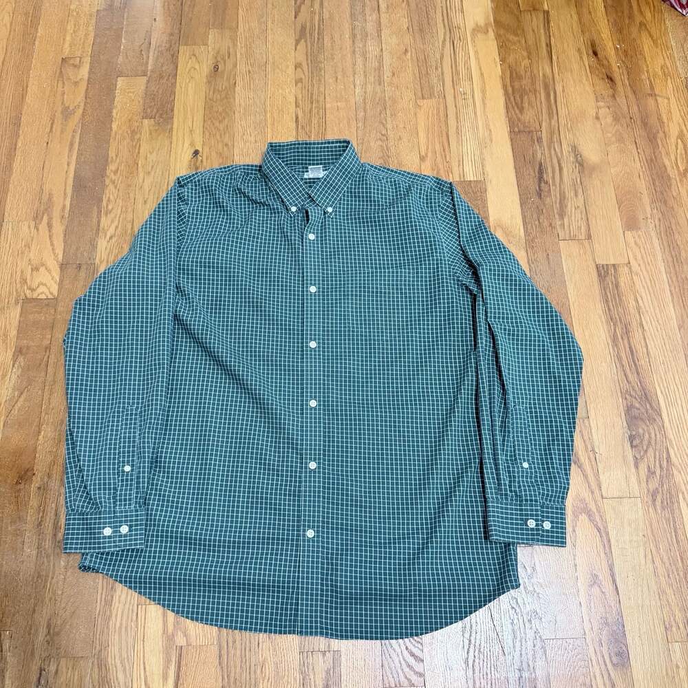 L.L. Bean 100% Cotton Wrinkle Free Traditional Fit Windowpane Pattern Sz. L-Reg